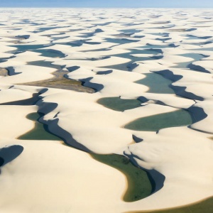 lençóis maranhenses lagoons aerial view